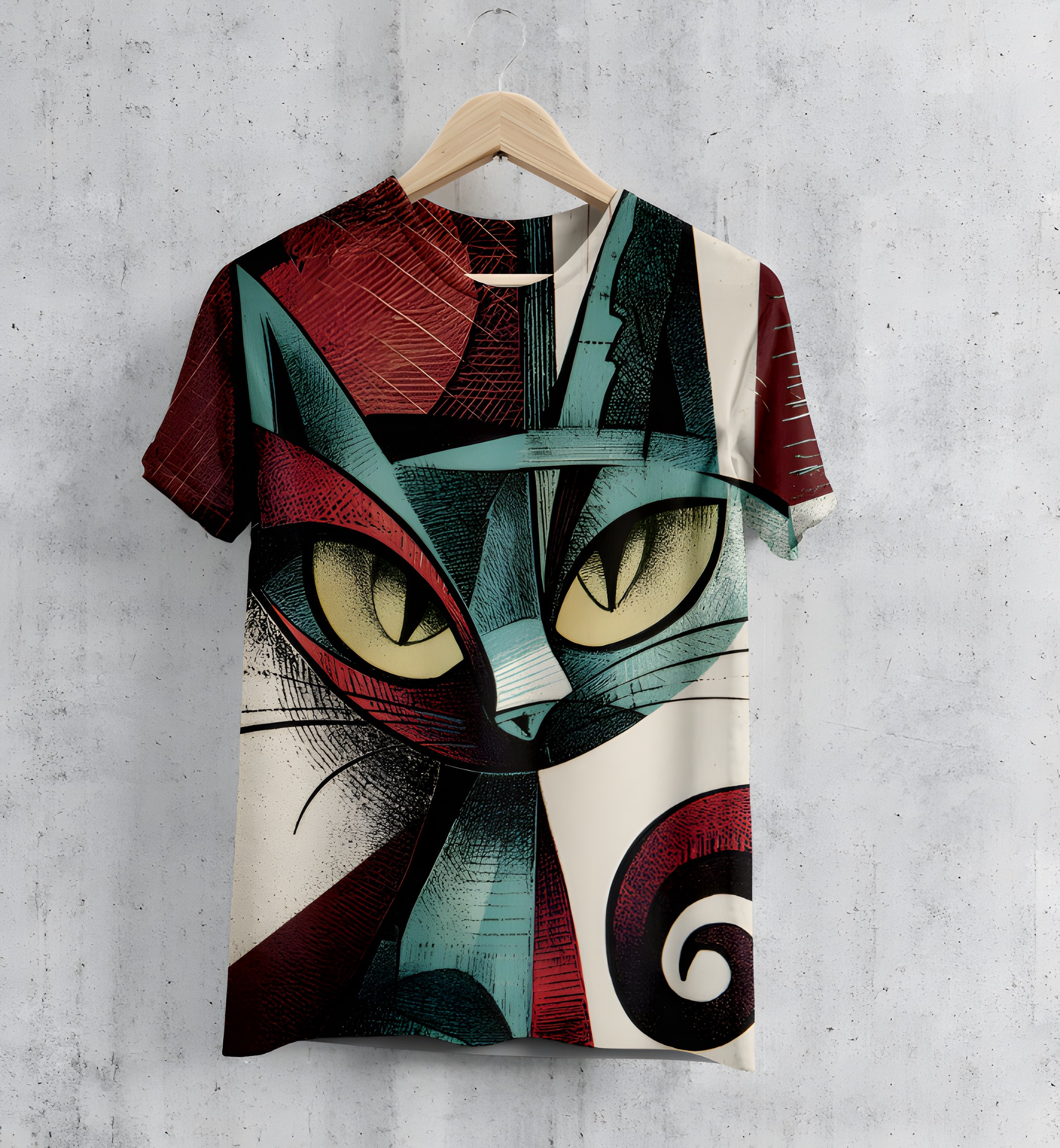 Geometric Cat Tee